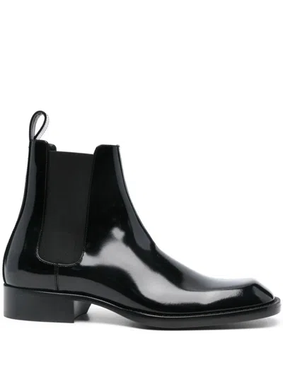 Saint Laurent Vadim Polished-leather Chelsea Boots In Black