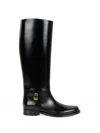 Saint Laurent Julia Glossed Leather Knee-high Boots In Animal Print