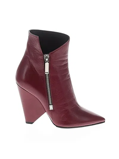 Pre-owned Saint Laurent Boots In Burgundy
