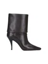 Saint Laurent Niki Smooth Leather Ankle Boots Shoes In Black