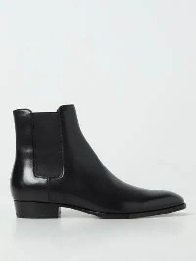 Saint Laurent Wyatt Calf Leather Chelsea Boots In Black
