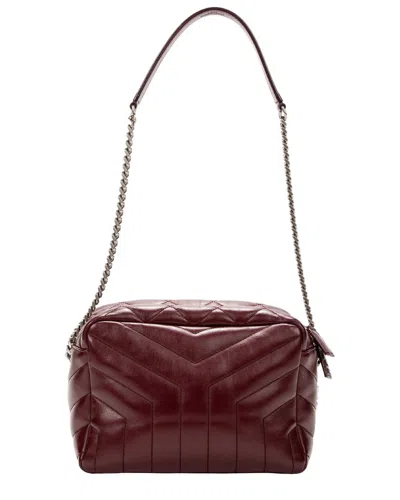 Saint Laurent Bordeaux Calfskin Leather Forme (authentic Pre-loved) In Burgundy