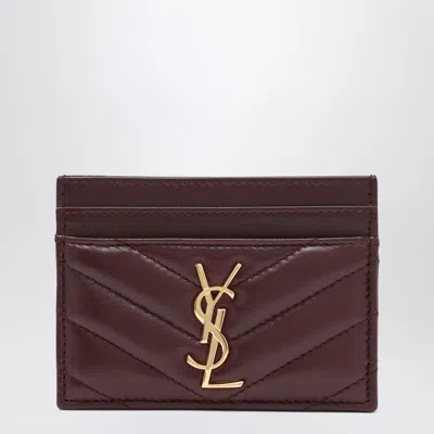 Saint Laurent Bordeaux Cassandre Card Holder