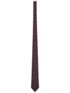 Saint Laurent Silk Jacquard Medallion Tie In Purple