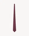 Saint Laurent Bordeaux Silk Tie With Print