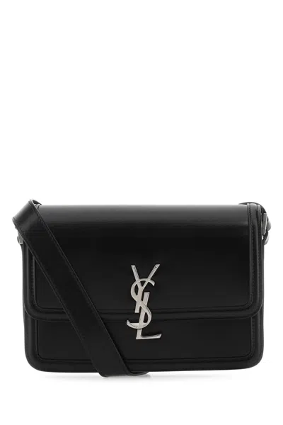 Saint Laurent Black Leather Solferino Shoulder Bag