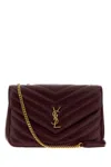 Saint Laurent Borsa A Spalla Lou Lou Grande In Pelle Bordeaux  Donna
