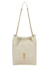 Saint Laurent Borsa A Spalla Pochon In Pelle Avorio Donna