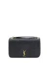 Saint Laurent Leather Shoulder Bag With Metal Cassandre Logo Detail And Stitching On The Front
