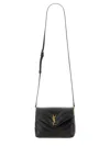 Saint Laurent Loulou Toy Logo Plaque Shoulder Bag In Black