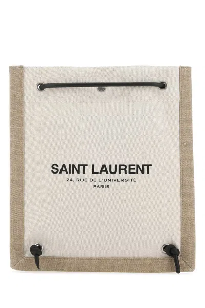 Saint Laurent Two-tone Canvas Universit Crossbody Bag In Multi
