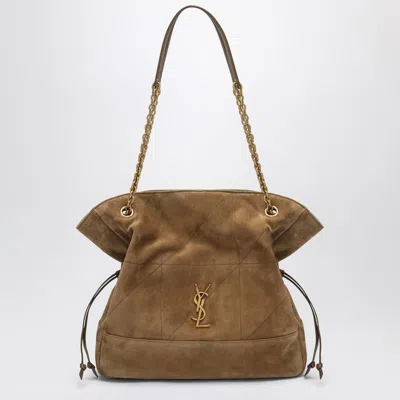 Saint Laurent Borsa Shopping Jamie In Suede Beige Women