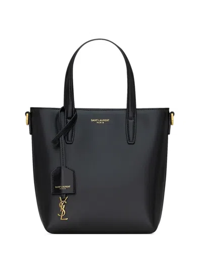 Saint Laurent Shopping Toy Leather Tote In Black