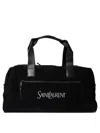 Saint Laurent Borsone Con Zip Con Logo Jacquard In Black