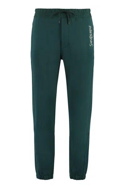 Saint Laurent Bottle Green Cotton Joggers