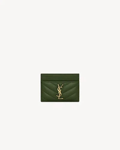 Saint Laurent Bottle Green Nappa Leather Cassandre Card Holder