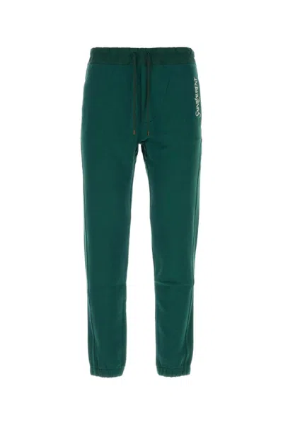 SAINT LAURENT BOTTLE GREEN SLIM FIT JOGGERS