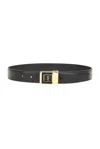 Saint Laurent Boucle La 66 Buckle Belt In Nero