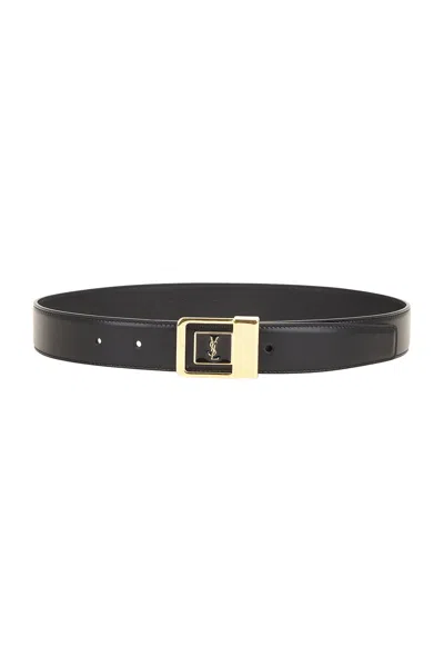 Saint Laurent Boucle La 66 Buckle Belt In Nero