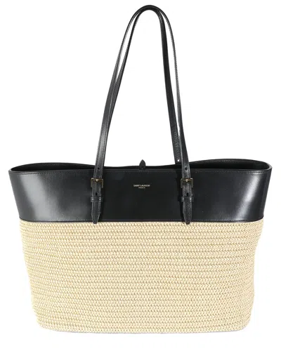 Saint Laurent Boucle Medium Raffia Tote