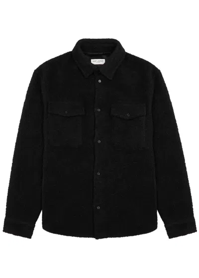 Saint Laurent Bouclé Overshirt In Black