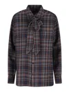 Saint Laurent Check Pattern Shirt In Multi
