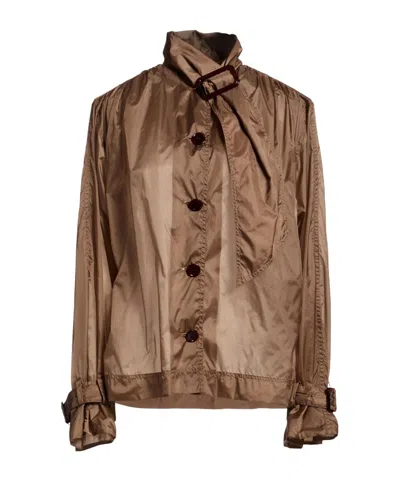 Saint Laurent Bow-tie Blouse In Brown