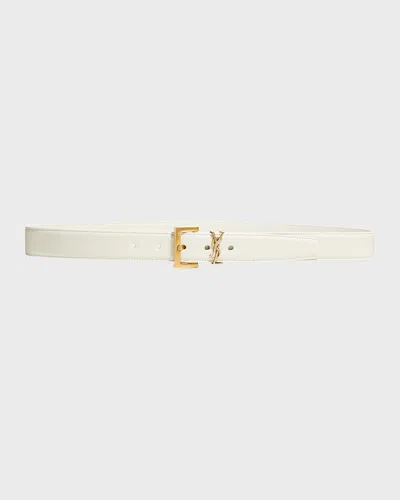 SAINT LAURENT BOX LAQUE YSL LEATHER BELT