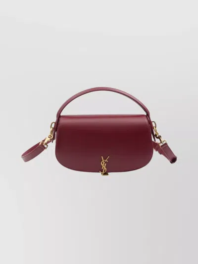 Saint Laurent Box Leather Cross-body Bag Voltaire In Red
