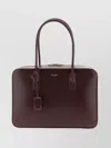 Saint Laurent Grape Leather Sac De Jour Handbag In Burgundy