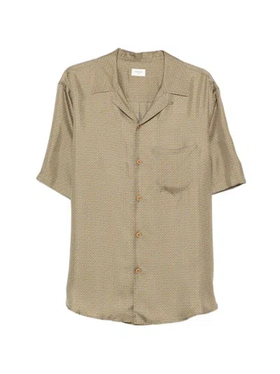 Saint Laurent Boxy Shirt In Brown