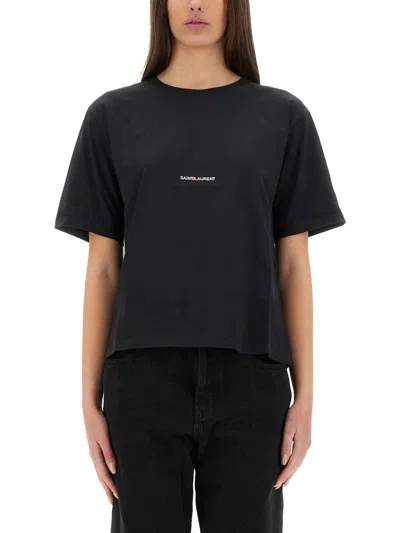Saint Laurent Boyfriend Fit T-shirt In Black