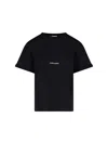 Saint Laurent Logo Print Crewneck T-shirt In Blue