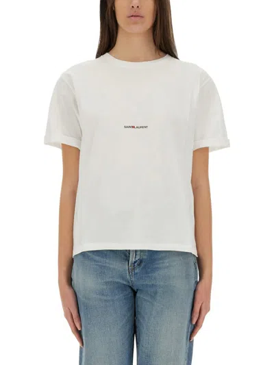 Saint Laurent Boyfriend T-shirt In White