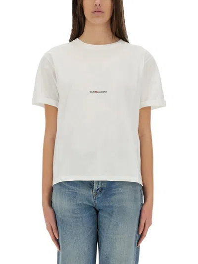 Saint Laurent Boyfriend T-shirt In White