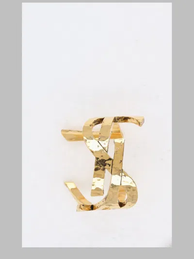 Saint Laurent Cuff Bracelet In Gold