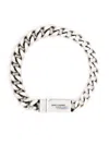 Saint Laurent Engraved-logo Chain-link Bracelet In Metallic