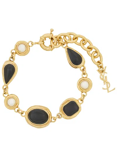 Saint Laurent Convex Bracelet In Gold