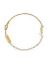 Saint Laurent Cassandre Charm Bracelet In Metal And Rhinestone In Metallic