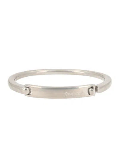 Saint Laurent Bracciale Con Logo In Metallic