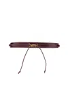 Saint Laurent Cassandre Multiwrap Leather Bracelet In Brown