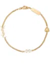 Saint Laurent Logo Charm Bracelet In Grey