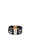 Saint Laurent Babylone Cord Bracelet In Leather In Black  