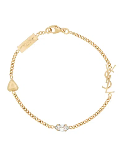 Saint Laurent Bracelet Monogramme In Metallic