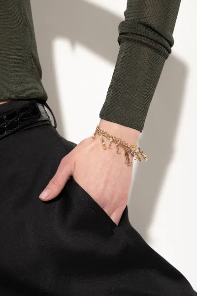 Saint Laurent Bracelet With Charms In Gold