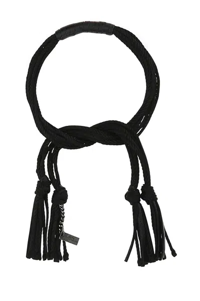 Saint Laurent Tassel Knot Bracelet In Black