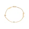 Saint Laurent Cassandre Heart Charm Bracelet In Gold