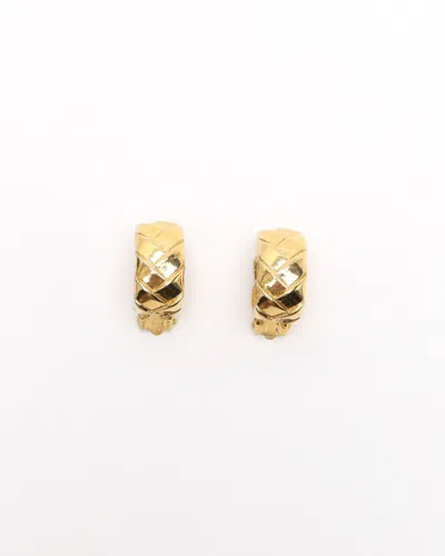 Saint Laurent Braided Clip-on Earrings In Gold