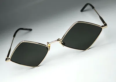 Pre-owned Saint Laurent Brand  Sl 302 Lisa 004 Women's Geometric Sunglasses - Gold In Gray