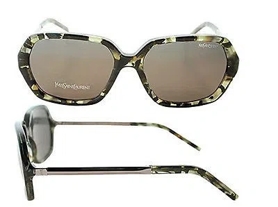 Pre-owned Saint Laurent Brand Yves  2330/s Horn Walnut / Brown Gradient Sunglasses